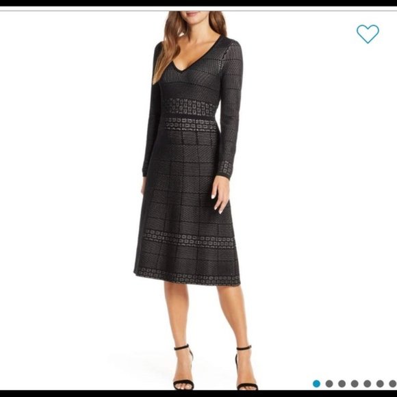 Gal Meets Glam Dresses & Skirts - NWT Heidi Black Gal Meets Glam Knit Long Sleeve Dress